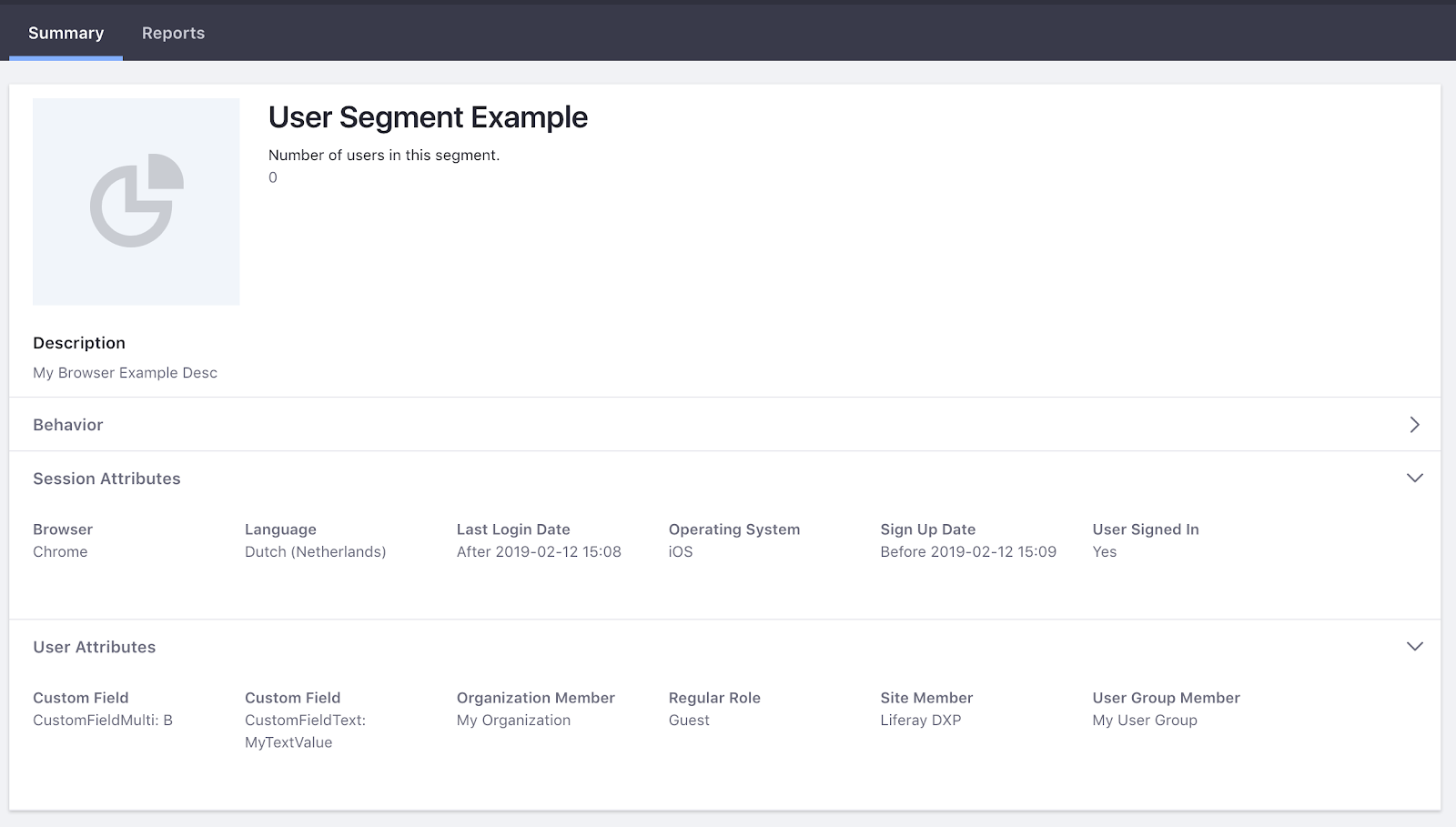 Figure 1: A Liferay DXP 7.1 Audience Targeting Segment.