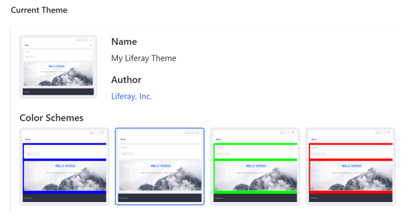 Figure 1: Color schemes give administrators some choices for your themes look.