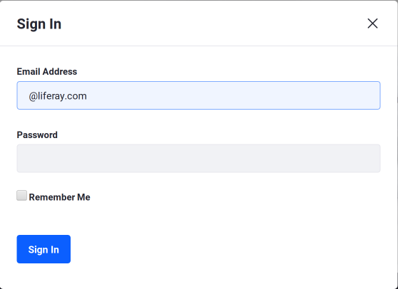 Figure 2: Heres a view of the Sign In portlet with the Create Account and Forgot Password options removed.