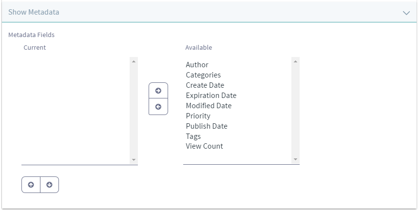 Figure 3: You can configure the Asset Publisher to display various kinds of metadata about the displayed assets.