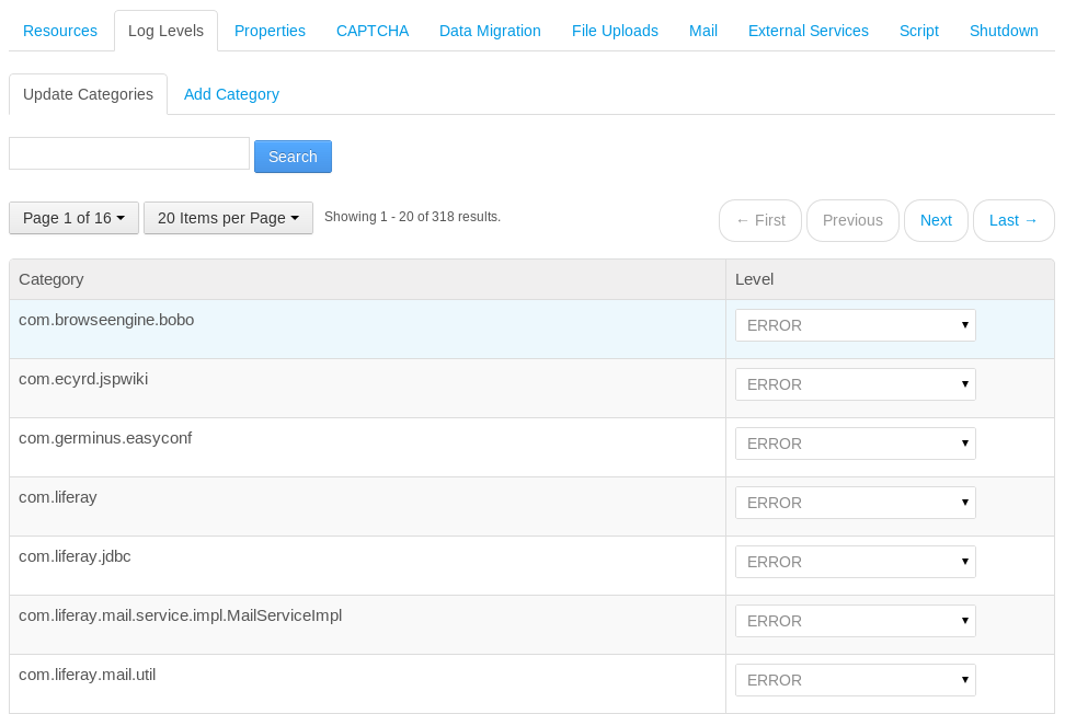 Figure 2.1: Log levels can be dynamically changed at runtime whenever you need to debug an issue. 