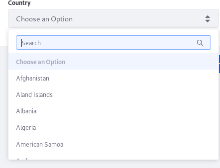 Figure 2: Form users select an option form the list populated by the Data Provider.