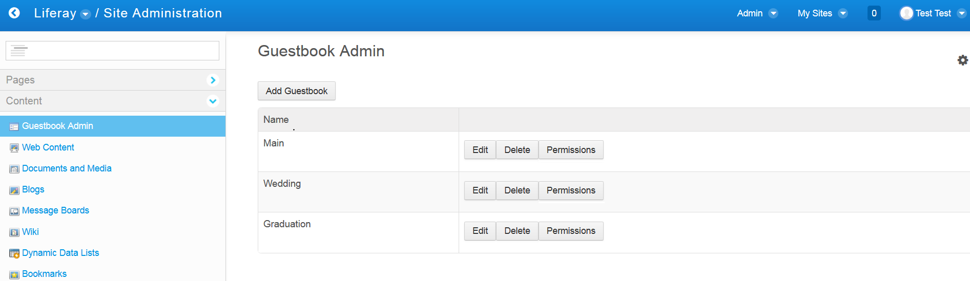Figure 1: In this learning path, youll migrate your administrative guestbook functionalities to a new Guestbook Admin portlet.