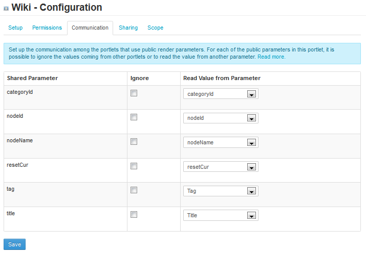Figure 4.10: You can configure portlets to communicate with each other using public render parameters.