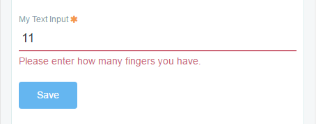 Figure 2: A required validator with a custom error message.