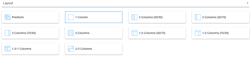 Figure 2: Liferay provides several layout templates out-of-the-box for you to use.