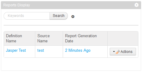 Figure 14.24: Here, the Reports Display portlet shows only a single report.