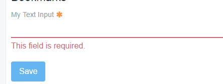 Figure 1: A field with a failed required validator.