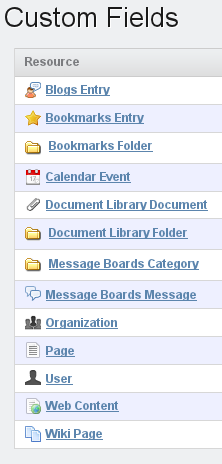 Figure 16.4: Custom Fields Resource
List