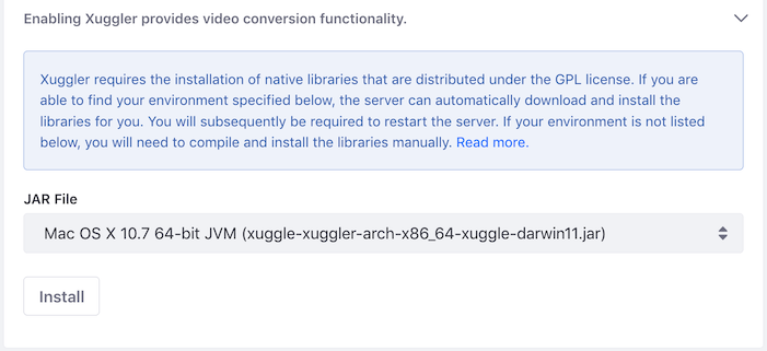 図2：Xugglerをインストールします。