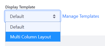 Figure 3: You can choose the Widget Template you want to apply from the widgets Configuration menu.
