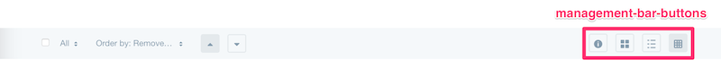 Figure 2: The management-bar-buttons tag contains the Management Bars main buttons.