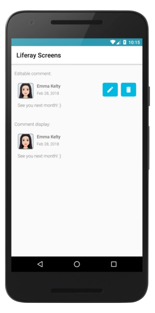 Figure 1: Comment Display Screenlet using the Default View.