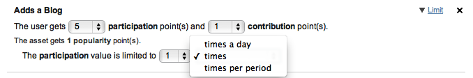 Figure 8.10: Setting limits in Social
Activity