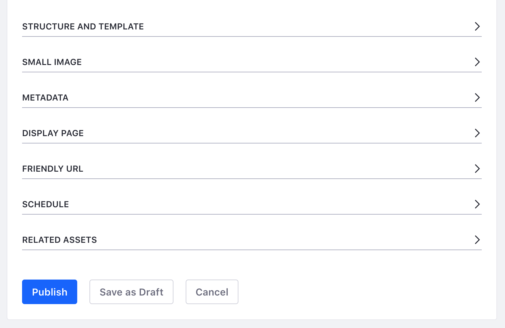 Figure 3: New web content can be customized in various ways using the menu located below the editor.