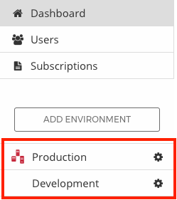 Figure 2: You must register your server in an LCS environment. The red box in this screenshot highlights environments.