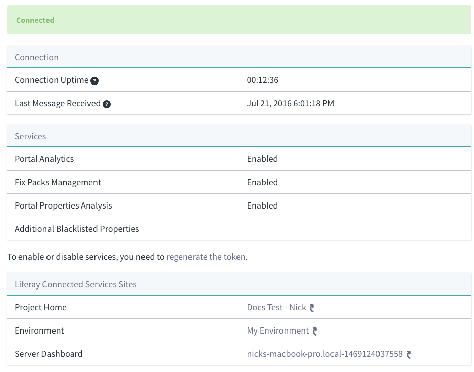 Figure 4: The server is connected to LCS.