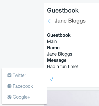 Figure 5: The new JSP lets users share app content to social networks.
