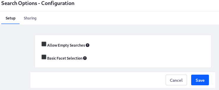 Figure 9: The Search Options widget configures the search experience for
the page its deployed on.