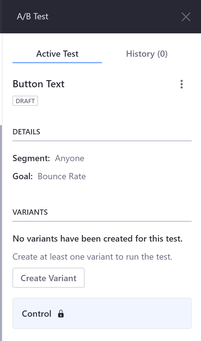 Figure 2: You now have an A/B test, but there are additional configurations you can apply.