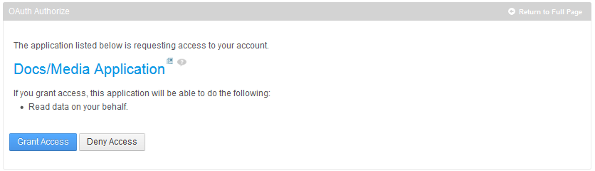 Figure 14.38: You can grant or deny the service provider access to your application.