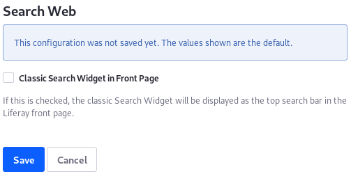 Figure 7: Use the Search Web entry in System Settings to enable the classic, monolithic Search widget.