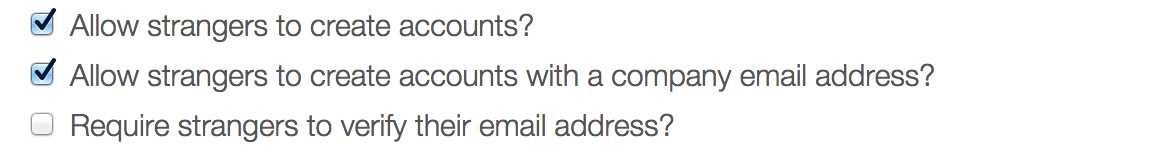 The portals authentication settings.