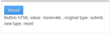 Figure 3: In this example portlet, its buttons original HTML value, original type, and new type are printed.