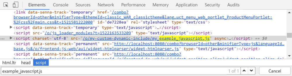 Figure 1: The Top JS dynamic include lets you load additional scripts in the themes head.