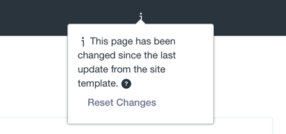 Figure 3: You can click the Information icon to view important information about your site template.