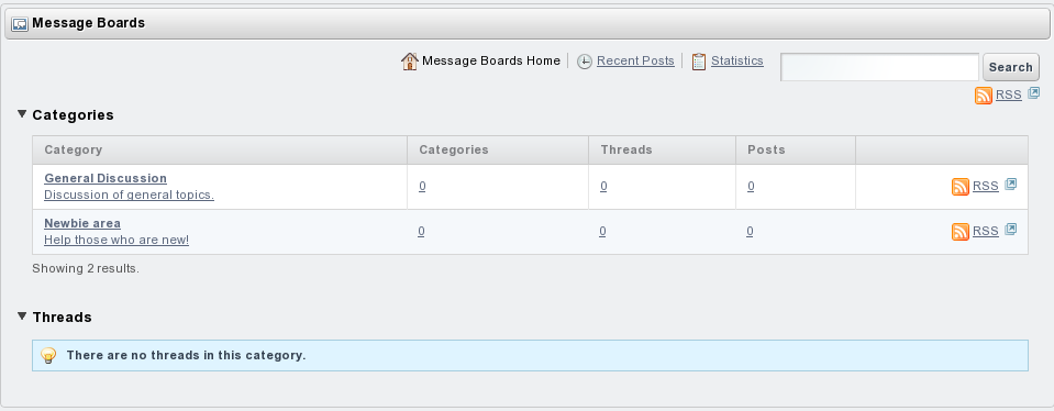Figure 1.5: Liferay Portals message boards are as fully featured as any
standalone forum application, with the added benefit that theyre integrated
with the rest of the system.
