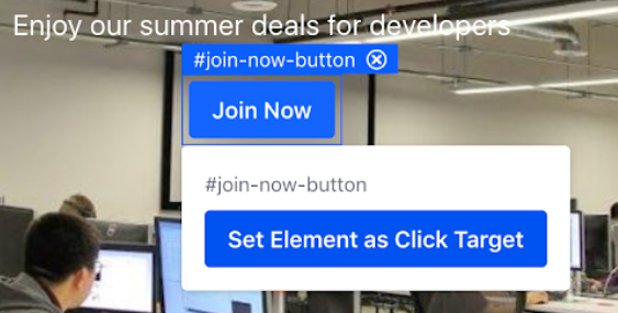 Figure 3: Set the click target to be tracked.