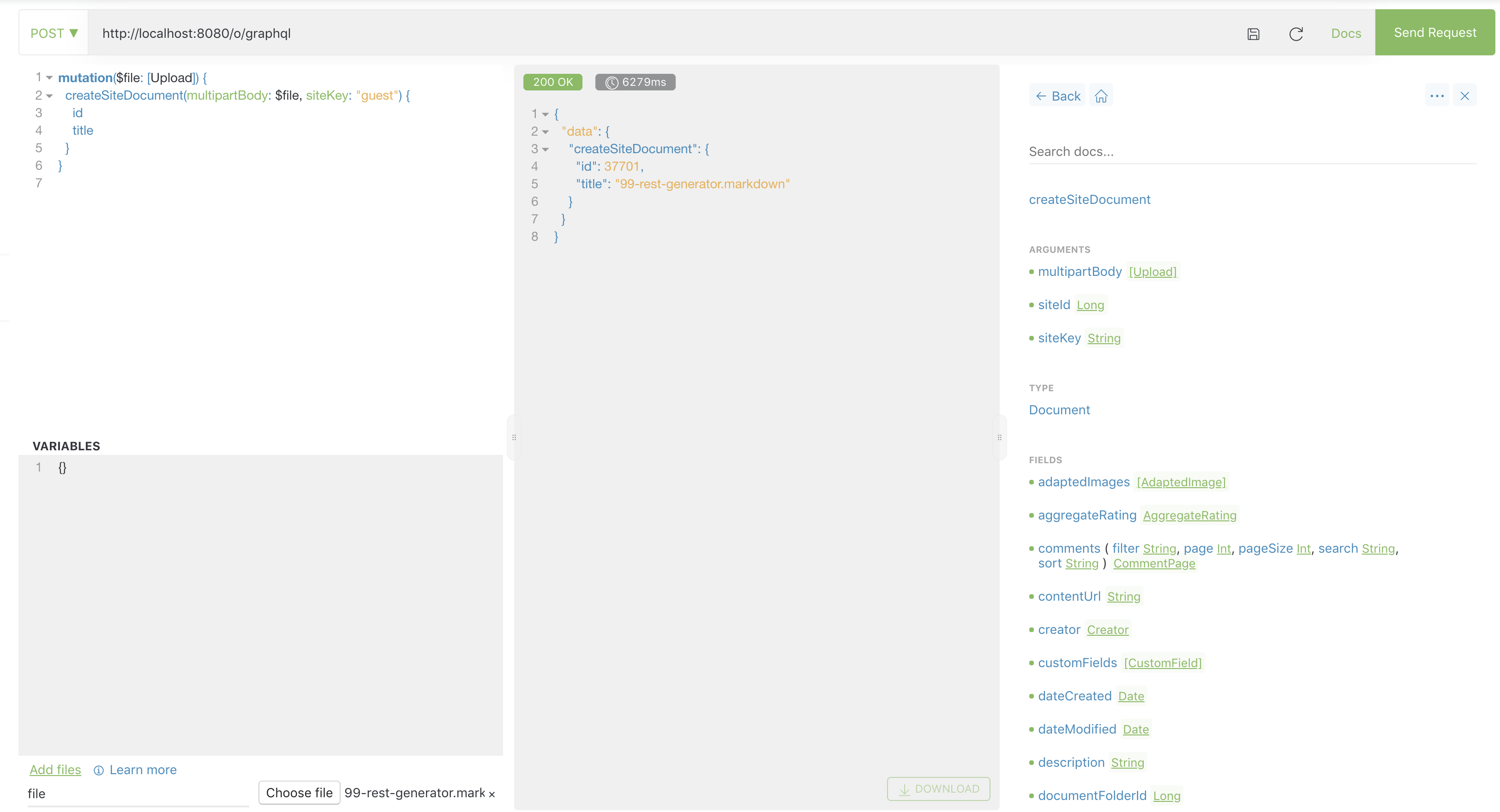 Figure 2: Creating a Document in Altair is easy with the selector.