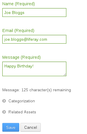 Figure 2: With your new character counter, your form should look like this one.
