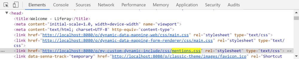図1：top_head preキーは、テーマの先頭に追加のCSSおよびHTMLリソースを読み込みます。
