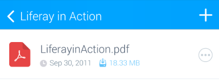 Figure 5.31: Downloaded files appear in the list with their size in blue.