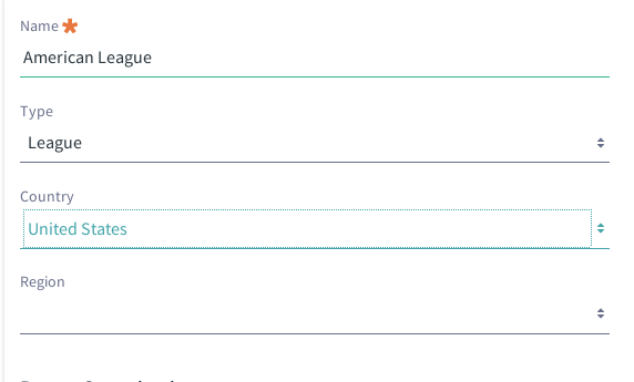 Figure 6: Add the Country select list field to the Add Organization form with the organizations.country[my-org-type].enabled property.
