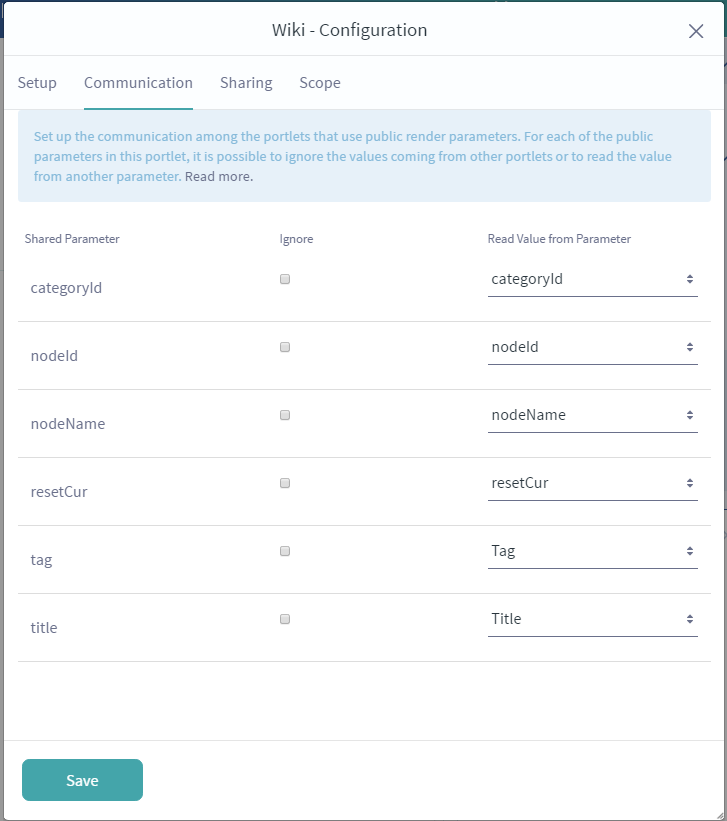 Figure 1: You can configure apps to communicate with each other using public render parameters.