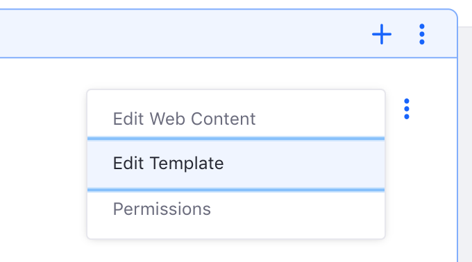 図3：Webコンテンツ表示アプリから記事を選択して編集するか、そのテンプレートを直接編集できます。