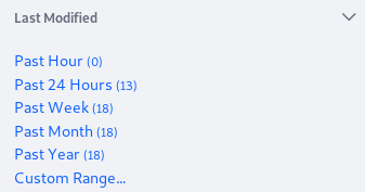 Figure 1: Each time period with matching content is a facet term.