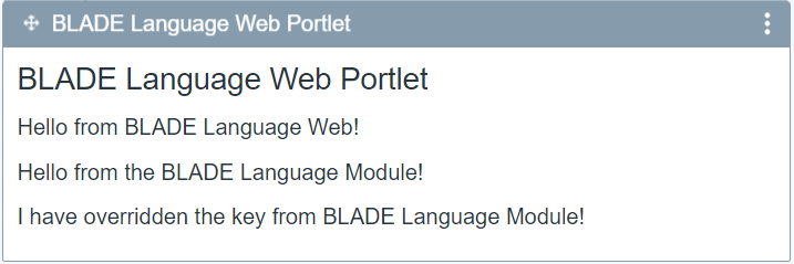 Figure 1: The sample JSP portlet displays three language keys.