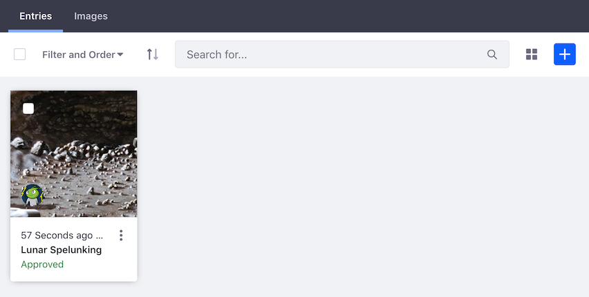 Figure 3: The Blogs app in Site Administration lists the sites blog entries.