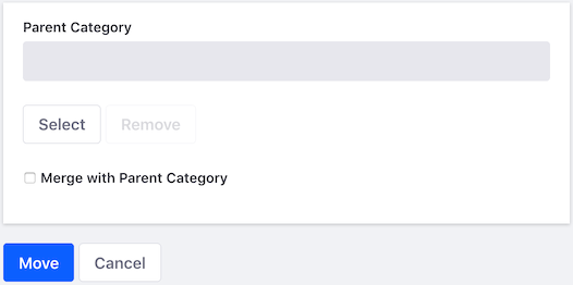 Figure 3: The Move Category form lets you move and merge categories.