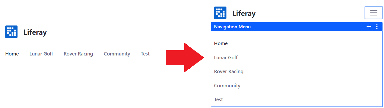 Figure 2: The main navigation adjusts its size.