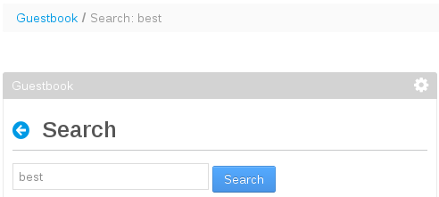 Figure 2: You can customize the portlet breadcrumb so that it displays the search query entered by the user.