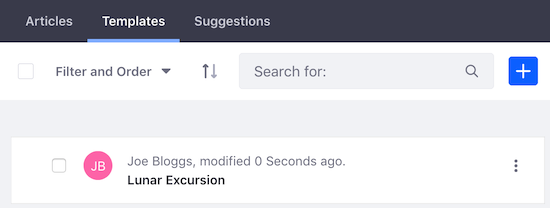 Figure 1: The Knowledge Base apps Templates tab.