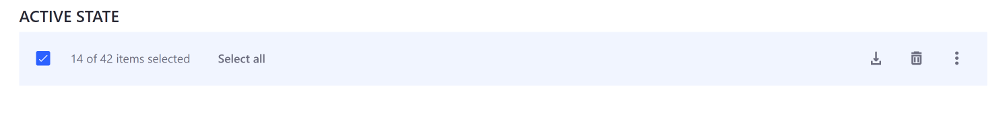 Figure 3: The Management Toolbar keeps track of the results selected and displays the actions to execute on them.