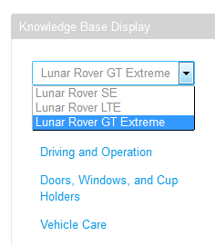 Figure 14.31: The Knowledge Base Display portlets content folder feature lets users switch between different sets of articles.