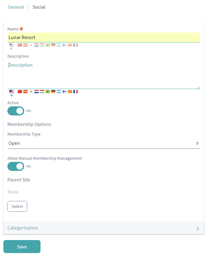 Figure 3: The New Site window aids in your new site development.