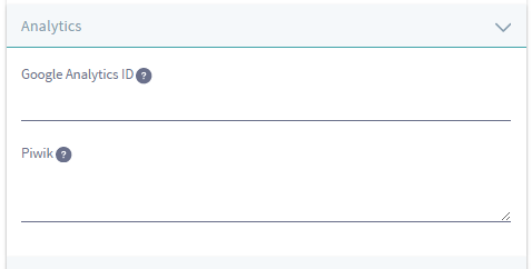Figure 5: Setting up Google Analytics for your site is very easy: sign up for Google Analytics, receive an ID, and then enter it into the Google Analytics ID field.